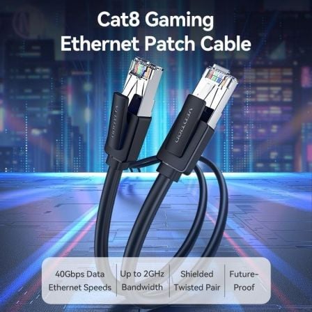 Cabo de Rede RJ45 SFTP Vention IKKBI Cat.8/ 3m/ Preto - Imagem 2