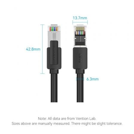 Cabo de Rede RJ45 UTP 26AWG Vention IKKBJ Cat.8/ Gaming/ 5m/ Preto - Imagem 4