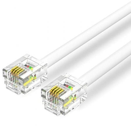 Cabo de Telefone RJ11 6P4C Vention IQBWI/ 3m/ Branco