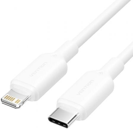 Cabo USB 2.0 Tipo-C Lightning Vention LAKWF/ USB Tipo-C Macho - Lightning Macho/ Até 27W/ 480Mbps/ 1m/ Branco
