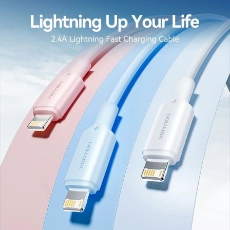 Cabo USB 2.0 Lightning Vention LAMBH/ USB Macho - Lightning Macho/ 480Mbps/ 2m/ Preto - Imagem 2