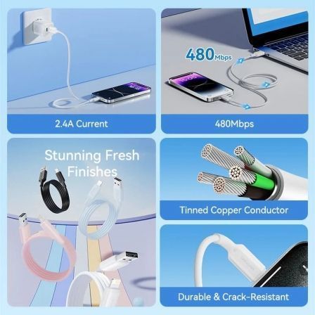 Cabo USB 2.0 Lightning Vention LAMSF/ USB Macho - Lightning Macho/ 480Mbps/ 1m/ Azul - Imagem 3