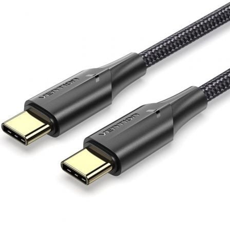 Cabo USB 2.0 Tipo-C 3A Vention TAUBH/ USB Tipo-C Macho - USB Tipo-C Macho/ Até 60W/ 480Mbps/ 2m/ Preto