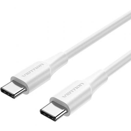 Cabo USB 2.0 Tipo-C 3A Vention TRCWH/ USB Tipo-C Macho - USB Tipo-C Macho/ Até 60W/ 480Mbps/ 2m/ Branco