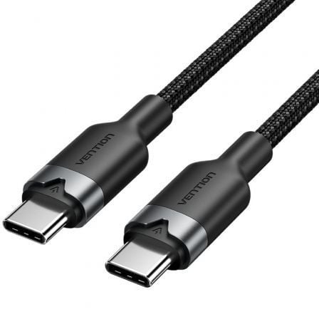 Cabo USB 2.0 Tipo-C 3A Vention TRDBH/ USB Tipo-C Macho - USB Tipo-C Macho/ Até 60W/ 480Mbps/ 2m/ Preto