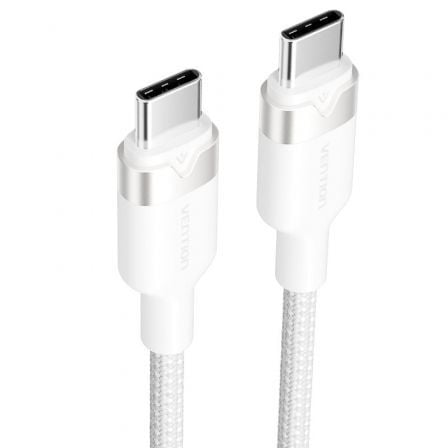 Cabo USB 2.0 Tipo-C 3A Vention TRDWF/ USB Tipo-C Macho - USB Tipo-C Macho/ Até 60W/ 480Mbps/ 1m/ Branco - Imagem 2