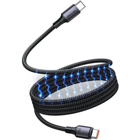 Cabo Magnético Vention USB-C para USB-C 240W 5A 480Mbps 1m Preto TSABF