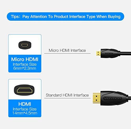 Cabo HDMI Vention VAA-D03-B100/ HDMI Macho - Micro HDMI Macho/ 1m/ Preto - Imagem 5