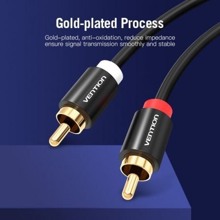 Cabo Estéreo Vention VAB-R06-B300/ 2x RCA Macho - 2x RCA Macho/ 3m/ Preto - Imagem 2