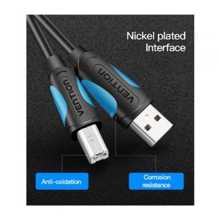 Cabo USB 2.0 Impressora Vention VAS-A16-B150/ USB Tipo-B Macho - USB Macho/ 480Mbps/ 1.5m/ Preto - Imagem 2