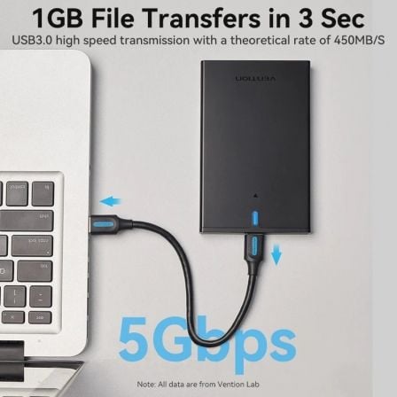 Caixa Externa para Disco Rígido de 2.5" Vention KPAB0/ USB 3.0 Micro USB/ Sem parafusos - Imagem 2