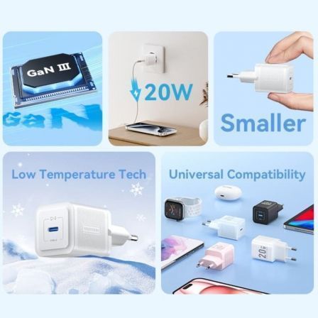 Carregador de Parede GaN Vention FEPB0-EU/ 1xUSB Tipo-C/ 20W - Imagem 3