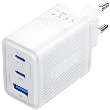 Carregador de Parede GaN Vention FERW0-EU/ 2xUSB Tipo-C/ 1xUSB/ 65W