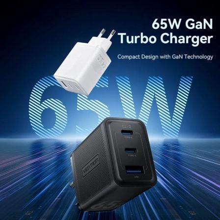 Carregador de Parede GaN Vention FERW0-EU/ 2xUSB Tipo-C/ 1xUSB/ 65W - Imagem 2