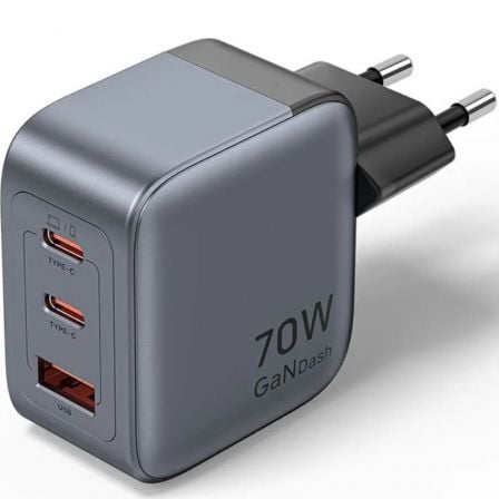 Carregador de Parede GaN Vention FEXH0-EU/ 2xUSB Tipo-C/ 1xUSB/ 70W