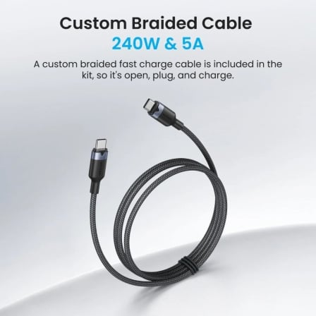 Carregador de Parede Vention GaN 5.0 140W 3x USB-C 1x USB-A com Ecrã LED e Cabo USB-C 1m Cinzento Titânio - Imagem 3