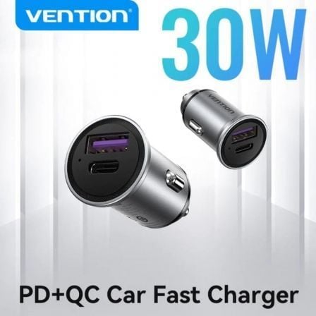 Carregador de Carro Vention FFFH0/ 1xUSB-Tipo C/ 1xUSB/ 30W - Imagem 2