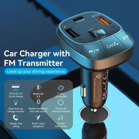 Transmissor FM/ MP3/ Bluetooth Vention FFLB0/ 1x USB Tipo C/ 2x USB/ 30W - Imagem 4