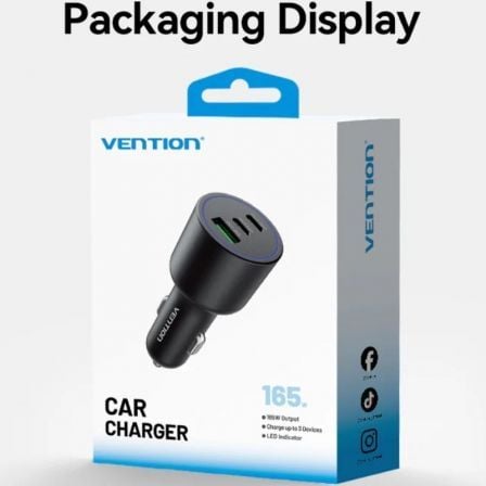 Carregador de Carro Vention FFPB0/ 2xUSB Tipo C/ 1xUSB/ 165W - Imagem 4