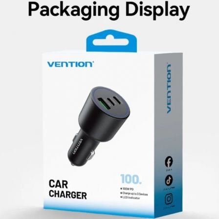 Carregador de Carro Vention FFQB0/ 2xUSB-Tipo C/ 1xUSB/ 100W - Imagem 4