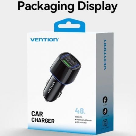 Carregador de Carro Vention FFRB0/ 1xUSB-Tipo C/ 1xUSB/ 48W - Imagem 3