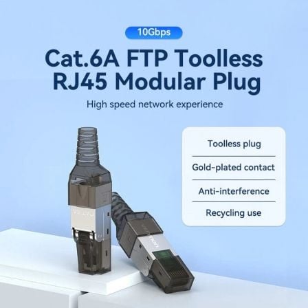 Conector RJ45 IDIH0/ Cat.6A FTP/ Sem Ferramentas - Imagem 2