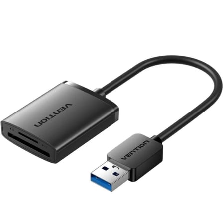 Leitor de Cartões Vention CLPBB 2 em 1 USB 3.0 SD e MicroSD 0.15m Preto