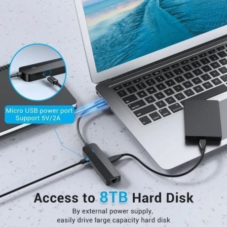 Docking USB 2.0 Vention CHPBB/ 3xUSB/ 1xMicro USB PD/ 1xRJ45/ Preto - Imagem 2