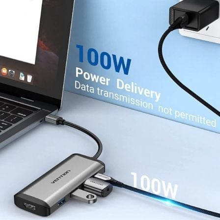 Docking USB Tipo-C Vention CNBHB/ 1xHDMI 4K/ 3xUSB/ 1xUSB Tipo-C PD/ Cinzento - Imagem 4
