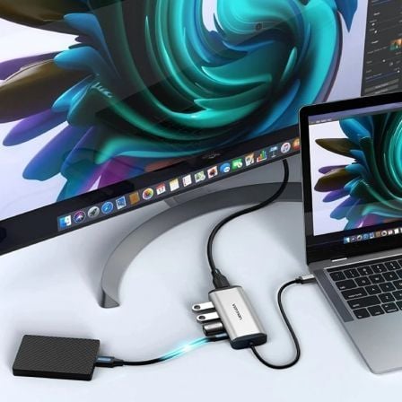 Docking USB Tipo-C Vention CNBHB/ 1xHDMI 4K/ 3xUSB/ 1xUSB Tipo-C PD/ Cinzento - Imagem 3