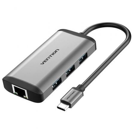 Docking USB Tipo-C Vention CNCHB/ 1xHDMI 4K/ 3xUSB/ 1xUSB Tipo-C PD/ 1xRJ45/ Cinza