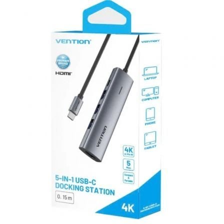 Docking USB Tipo-C Vention TGGHB/ 3xUSB/ 1xHDMI 4K/ 1xUSB Tipo-C PD - Imagem 2