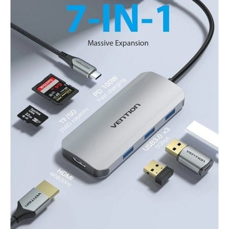 Docking USB Tipo-C Vention TOJHB/ 1xHDMI 4K/ 3xUSB/ 1xUSB Tipo-C/ 1xLeitor de Cartões/ Cinzento - Imagem 4