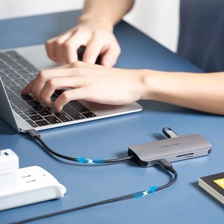 Docking USB Tipo-C Vention TOJHB/ 1xHDMI 4K/ 3xUSB/ 1xUSB Tipo-C/ 1xLeitor de Cartões/ Cinzento - Imagem 2