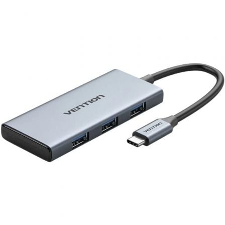 Docking USB Tipo-C Vention TOOHB/ 1xHDMI 4K/ 3xUSB/ 1xLeitor Cartões/ Cinzento
