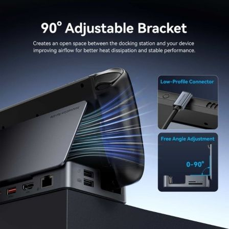 Docking USB Tipo-C para Steam Deck / Switch Vention TPZH0/ 2xHDMI 4K/ 3xUSB/ 1xUSB Tipo-C/ 1xUSB Tipo-C PD/ 1xRJ45/ 1xLeitor de Cartões/ Cinzento - Imagem 4