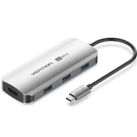 Docking Station Vention TQDHB USB-C HDMI 4K 60Hz 3x USB 3.0 PD 100W Cinzento