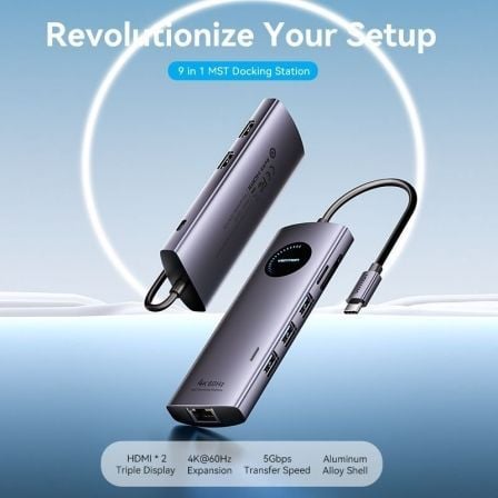 Docking USB Tipo-C Vention TQVHB/ 2xHDMI 4K/ 3xUSB/ 1xRJ45/ 1xLeitor de Cartões/ 1xUSB Tipo-C PD/ Cinzento - Imagem 2