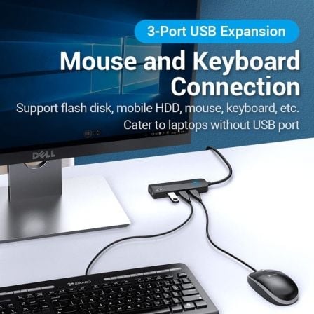 Hub USB 3.0 Vention CHIBB 3 Portas com Placa de Som e Micro USB PD - Imagem 4