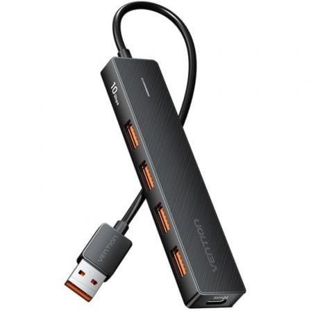 Hub USB 3.2 Vention CHOBB/ 4xUSB/ 1xUSB Tipo-C PD/ 15cm/ Preto