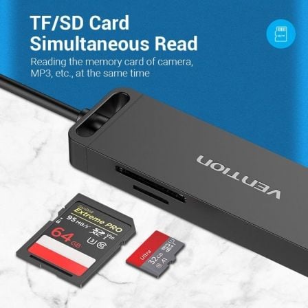 Docking USB 3.0 Vention CHVBB/ 3xUSB/ 1xMicroUSB PD/ 1xLeitor Cartões/ Preto - Imagem 4