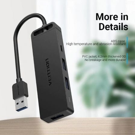 Docking USB 3.0 Vention CHVBB/ 3xUSB/ 1xMicroUSB PD/ 1xLeitor Cartões/ Preto - Imagem 5