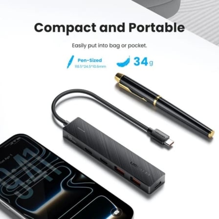 Hub USB-C Vention CKD 5 em 1 USB 3.2 Gen 2 10Gbps 100W Power Delivery Preto - Imagem 3