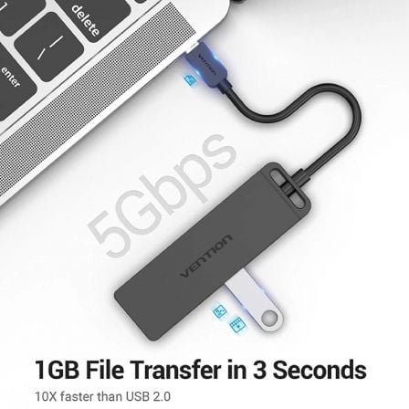 Hub USB Tipo-C Vention TGKBB/ 4xUSB/ 1xMicroUSB PD/ 15cm - Imagem 3