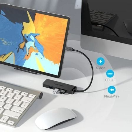 Hub USB Tipo-C Vention TGKBB/ 4xUSB/ 1xMicroUSB PD/ 15cm - Imagem 5