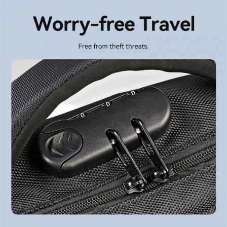 Mochila Vention KRKB0 para Portáteis até 17''/ Impermeável/ Porta USB/ Antirroubo/ Preta - Imagem 4