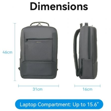 Mochila Vention KRNB0 para Portáteis até 15.6"/ 23L/ Cinzento Escuro - Imagem 3