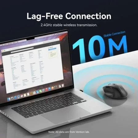 Rato Ergonómico Vention KTHB0-ST Sem Fios 2.4GHz Silencioso 4000 DPI 6 Botões Preto - Imagem 3