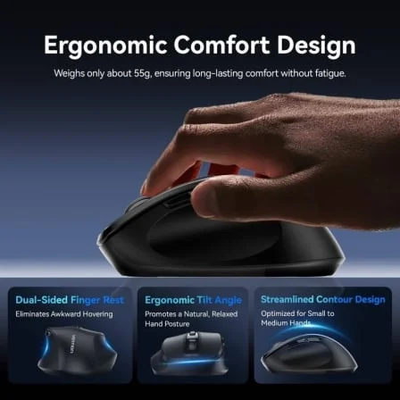 Rato Ergonómico Vention KTHB0-ST Sem Fios 2.4GHz Silencioso 4000 DPI 6 Botões Preto - Imagem 4