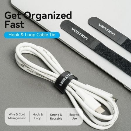 Tira Organizadora de Cabos Vention KANB0-10/ 12cm/ Pack de 10 - Imagem 2